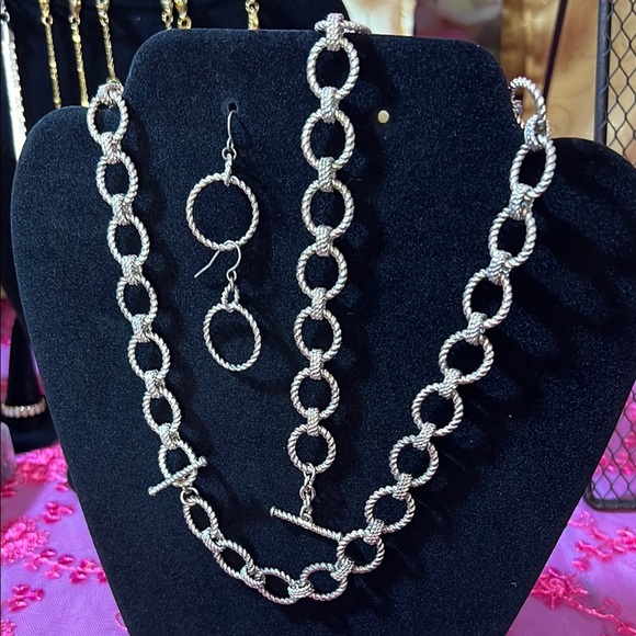 Ralph Lauren Silver-Tone stamped Necklace, Earrings & Bracelet Set (3 Pc) $125 - Picture 4 of 4